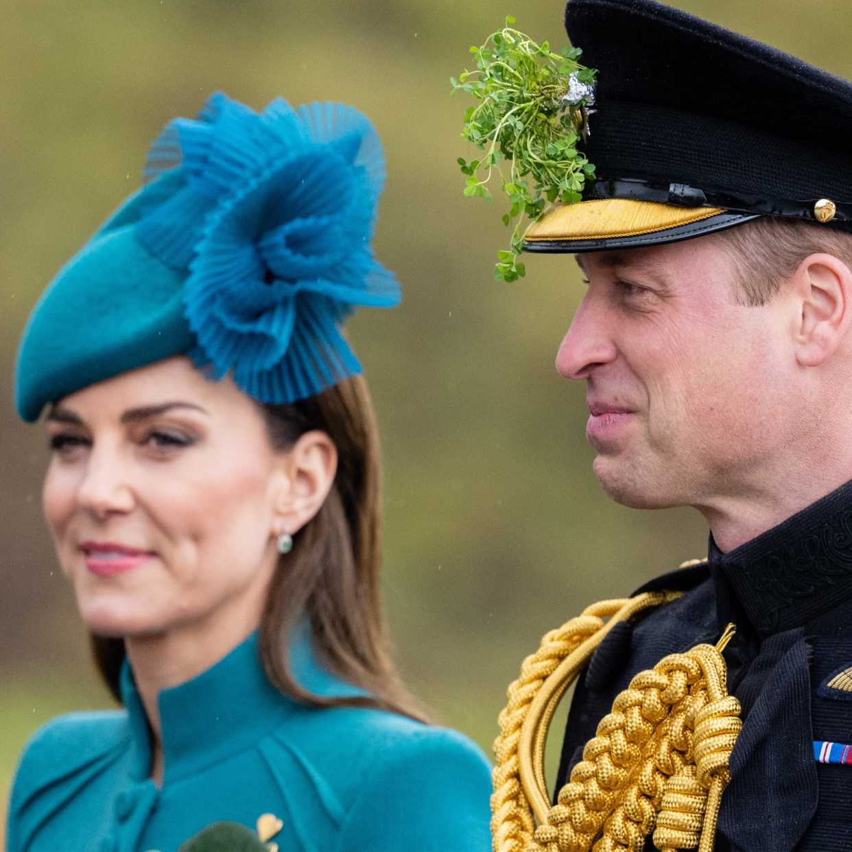  Prince William, Prince of Wales and Catherine, Princess of Wales attend the 2023 St. Patrick's Day Parade at Mons Barracks on March 17, 2023 in Aldershot, England. 