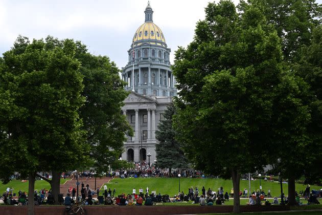 Here 4 the Kids, a group of mostly moms, staged a sit-in Monday in Denver asking for an executive order to ban guns in Colorado. Over a thousand people took part in the rally outside the Colorado Capitol.