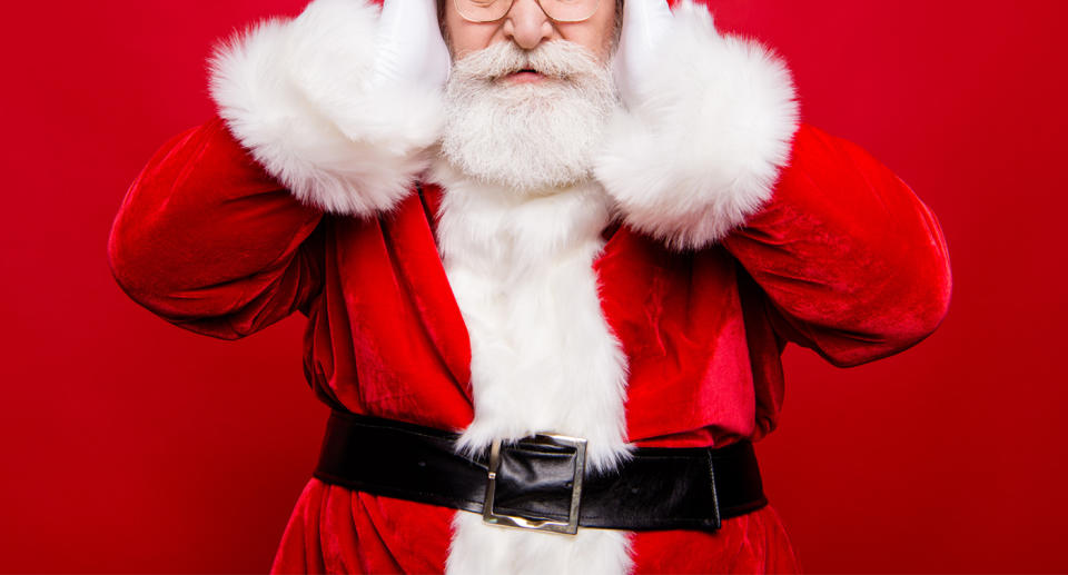 The Santa was appeared agitated by a fire alarm in the building. Source: Getty, file.