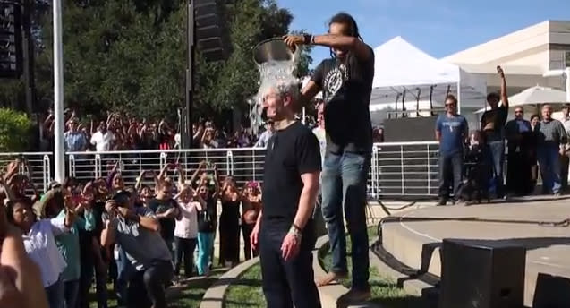 Tim Cook accepts the ALS Association Ice Bucket Challenge