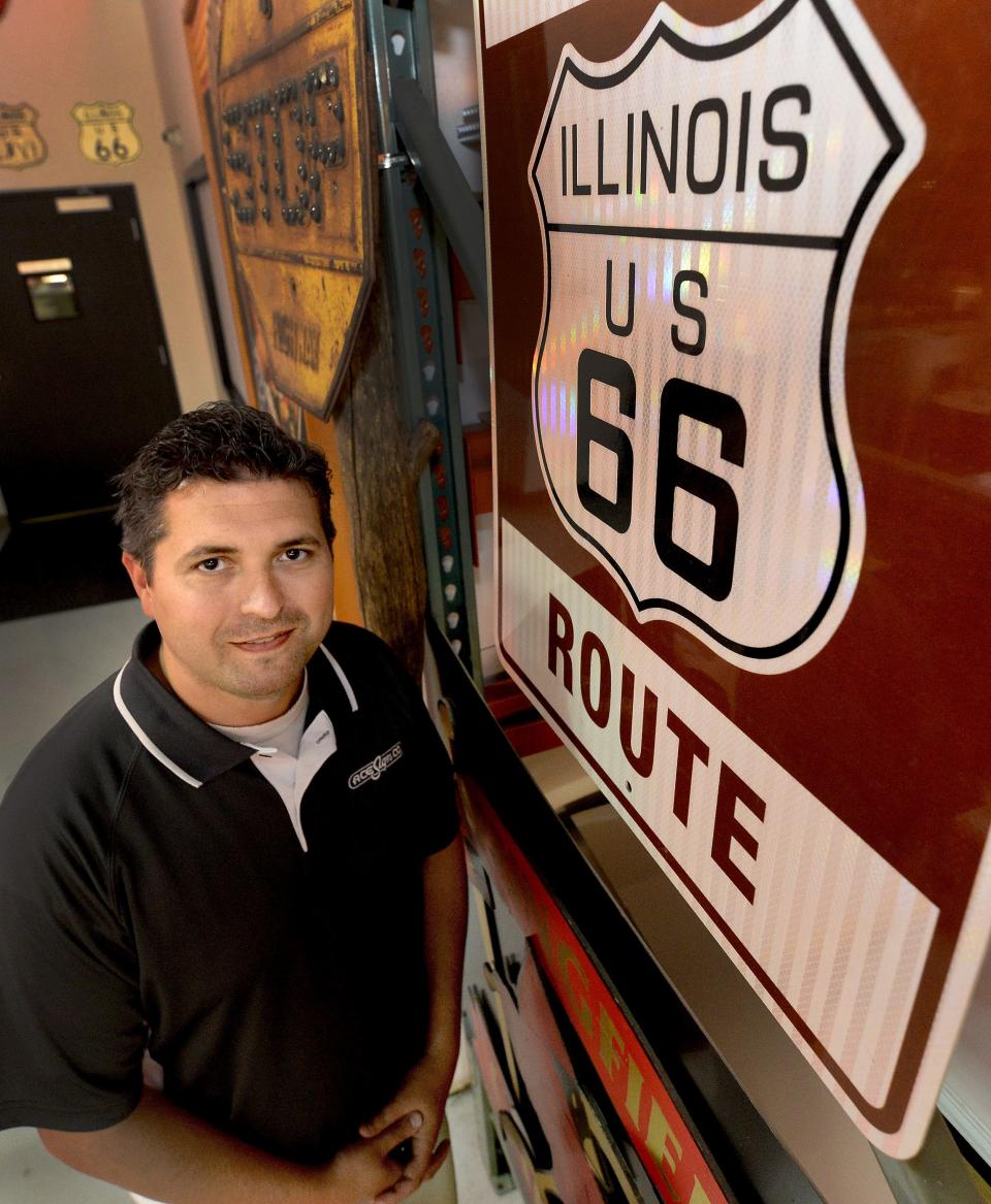 Ace Sign Co. CEO Todd Bringuet at the business' Route 66 museum on South First Street.