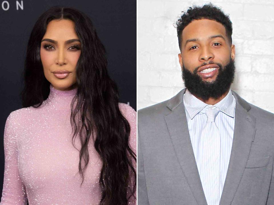 <p>Joy Malone/Getty ; David M. Benett/Dave Benett/Getty</p> Kim Kardashian attends the Kering Caring For Women Dinner at The Pool on September 12, 2023 in New York City. ; Odell Beckham Jr. attends the Burberry Autumn/Winter 2020 show during London Fashion Week on February 17, 2020.  