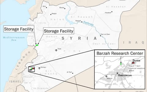 A map displaying areas targeted in U.S.-led airstrikes in Syria - Credit: Department of Defense