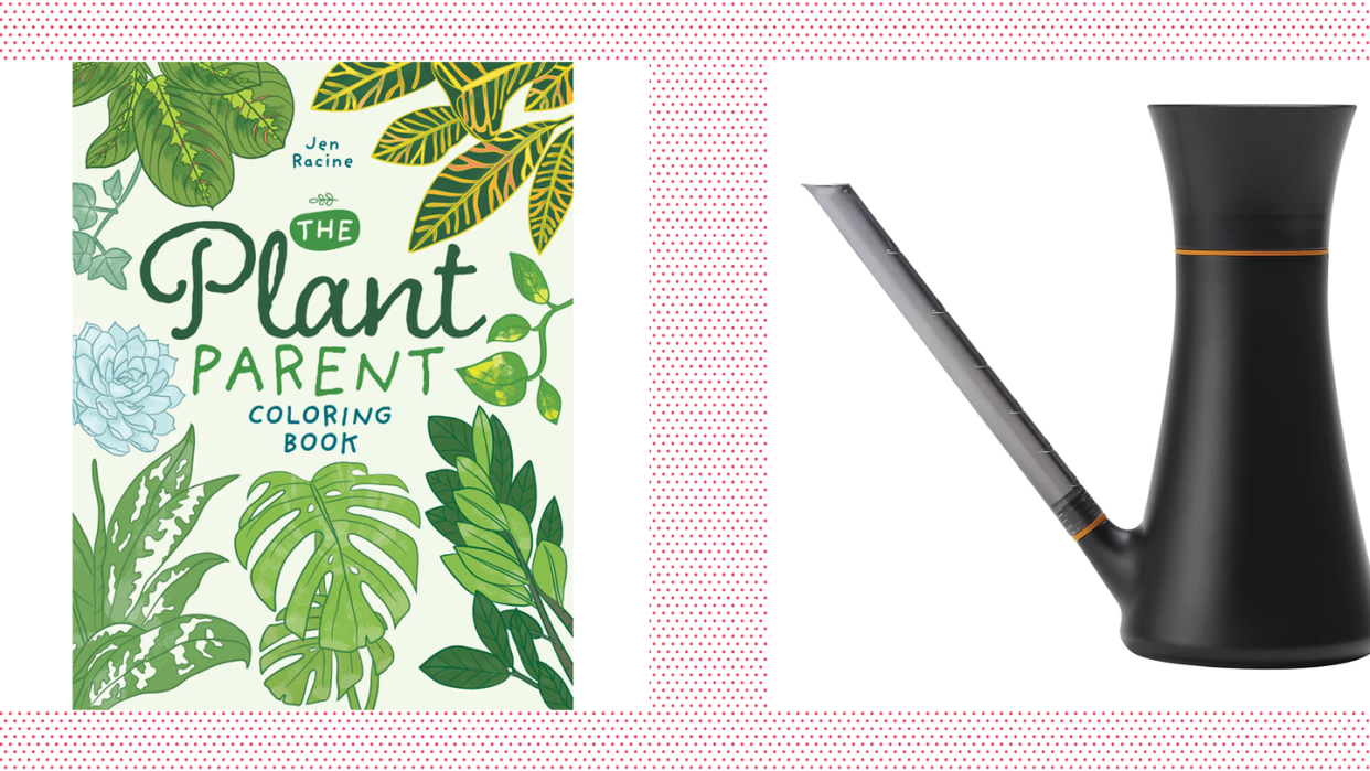 best gift for plant lovers, plant parent coloring book and watering can