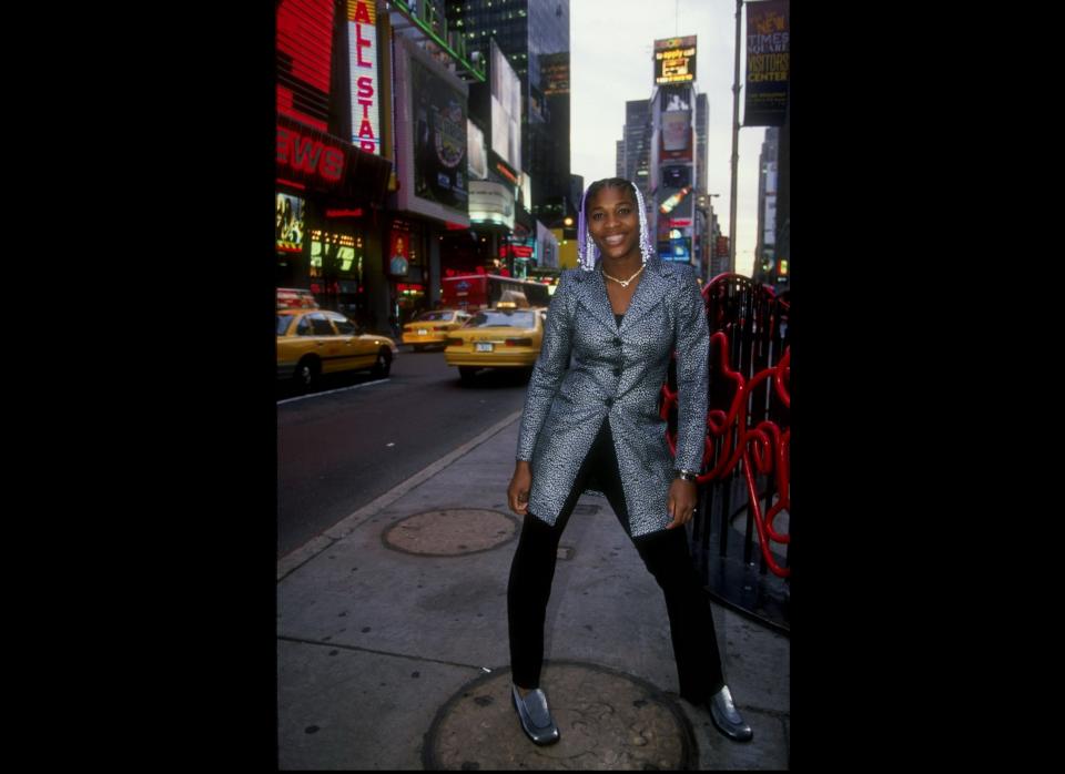 Here's Ms. 17-year-old Serena at the Chase Championships in New York City. All about the beads.