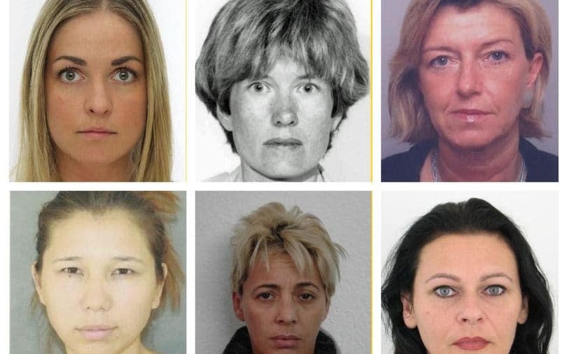 Europol has released the photos of Europe's most wanted women - 18 of the 21 are women 