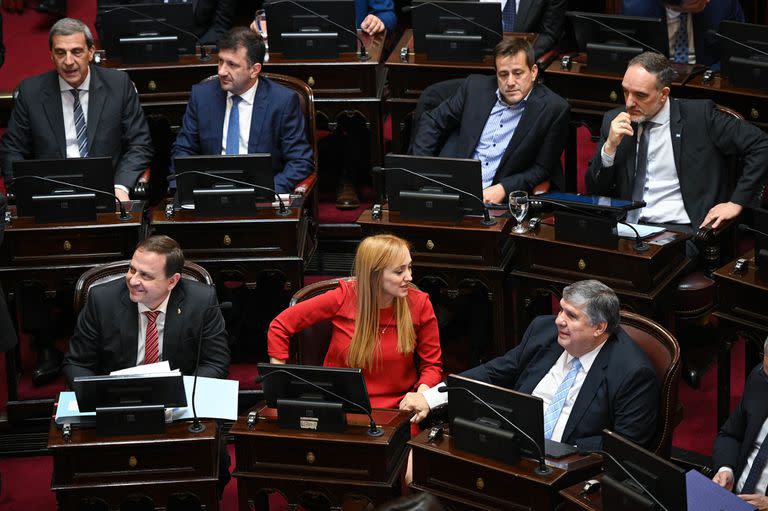 Guillermo Snopek, Anabel Fernández Sagasti y José Mayans, cuando integraban el bloque del Frente de Todos