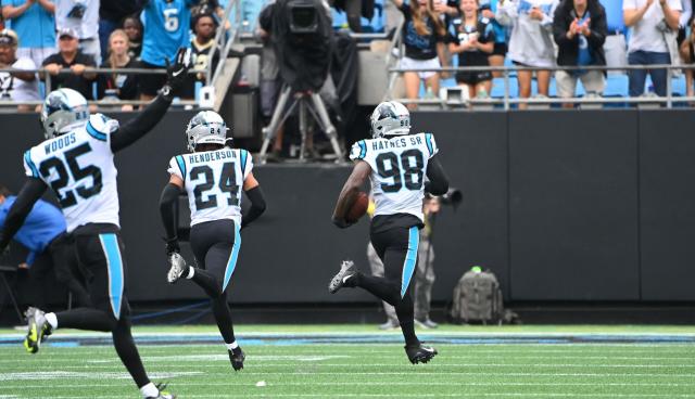 WATCH: Panthers DE Marquis Haynes Sr. returns fumble for 44-yard TD