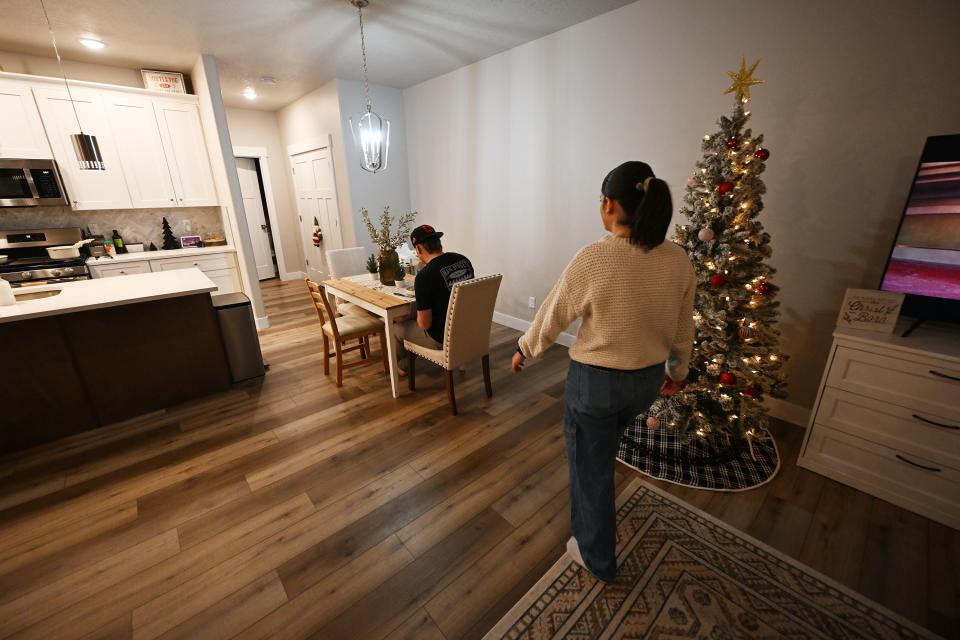 Zach and Kaitlyn Gordon in their new home in Spanish Fork on Tuesday, Nov. 21, 2023. | Scott G Winterton, Deseret News