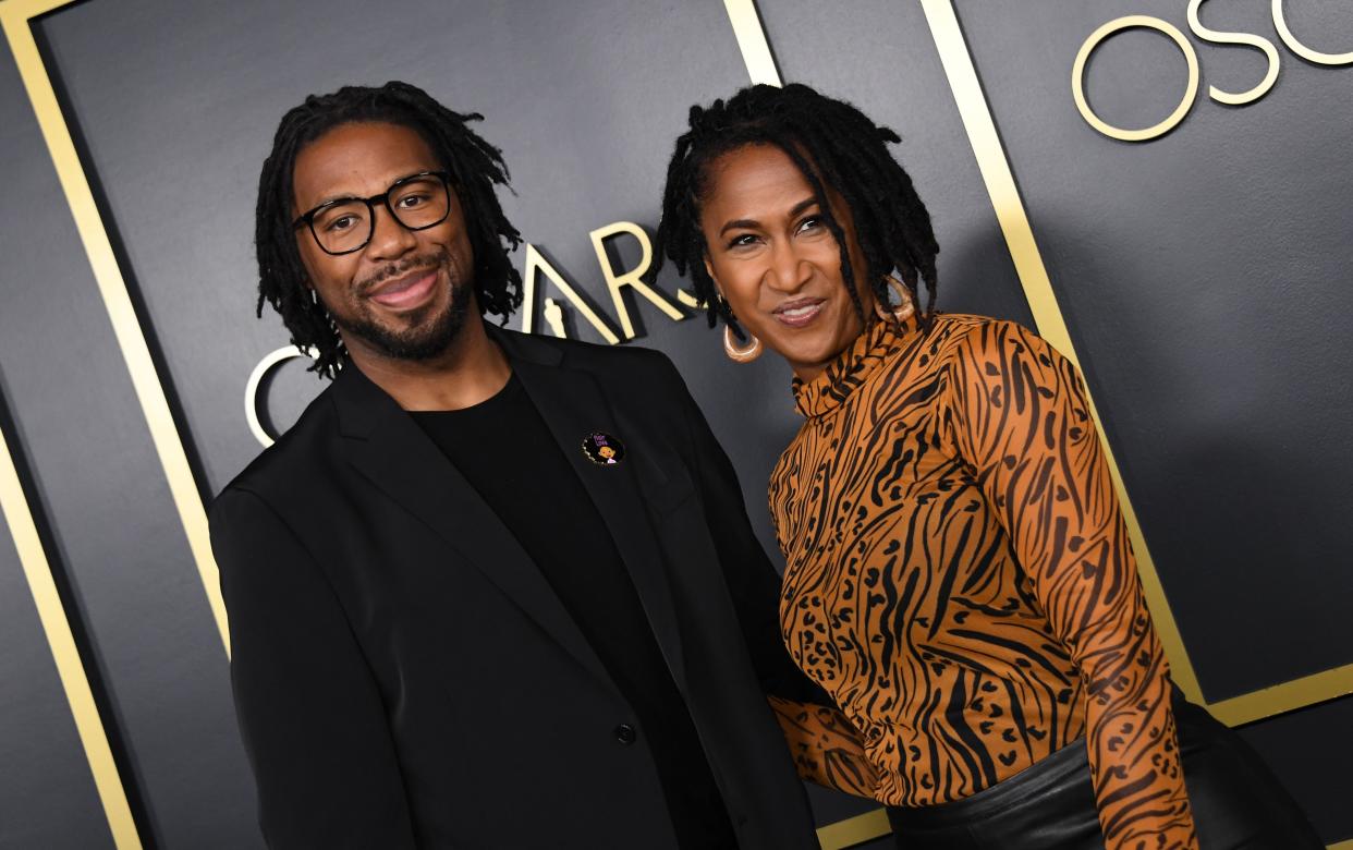 Director Matthew A. Cherry and producer Karen Rupert Toliver arrive for the 2020 Oscars Nominees Luncheon in Hollywood on January 27, 2020. (Photo by Valerie MACON / AFP) 