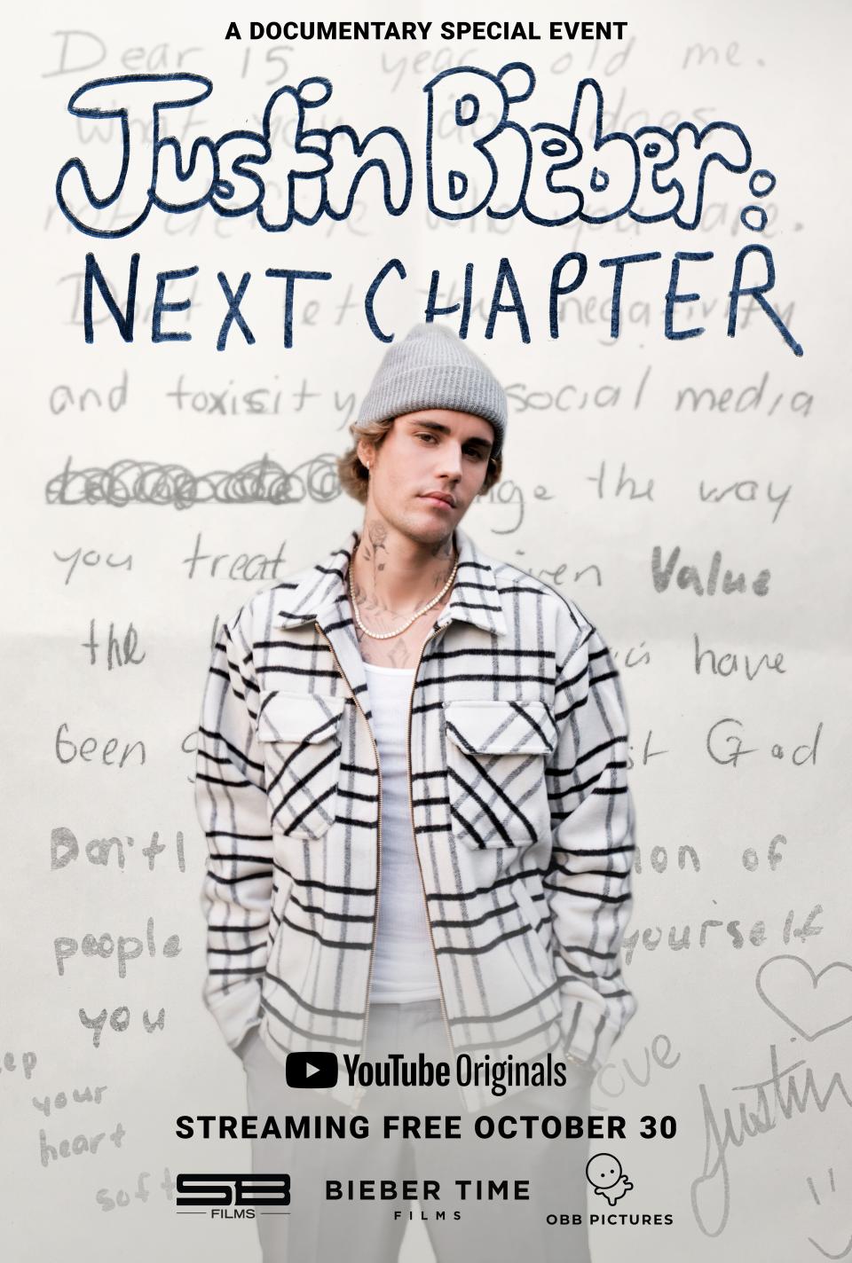 Justin Bieber reflects on quarantine, mental health and his relationship with wife Hailey Baldwin in YouTube Originals documentary special "Justin Bieber: Next Chapter," out Oct. 30, 2020.