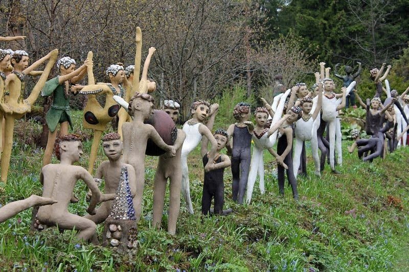 A small section of reclusive artist Veijo Rönkkönen's expansive Sculpture Garden in Parikkala, Finland.  