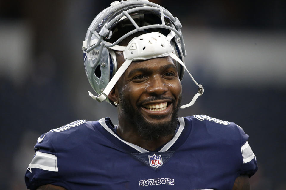 On field again: Dez Bryant is joining the New Orleans Saints, agreeing to a contract through the rest of this season. (AP)