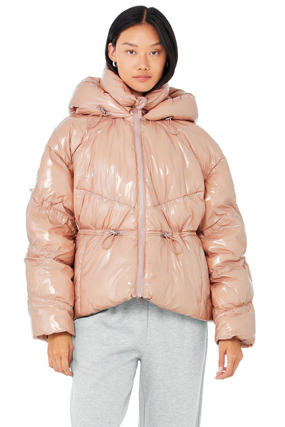 15) Stunner Puffer Jacket in Dusty Pink