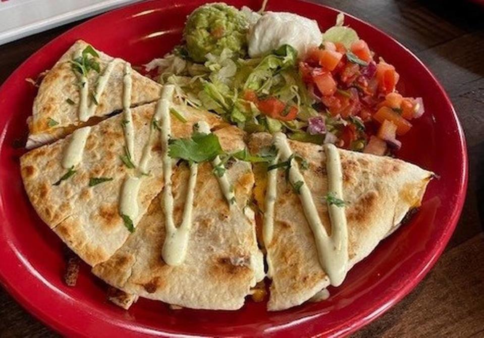 The quesadilla at Tipsy Taco Charlotte.