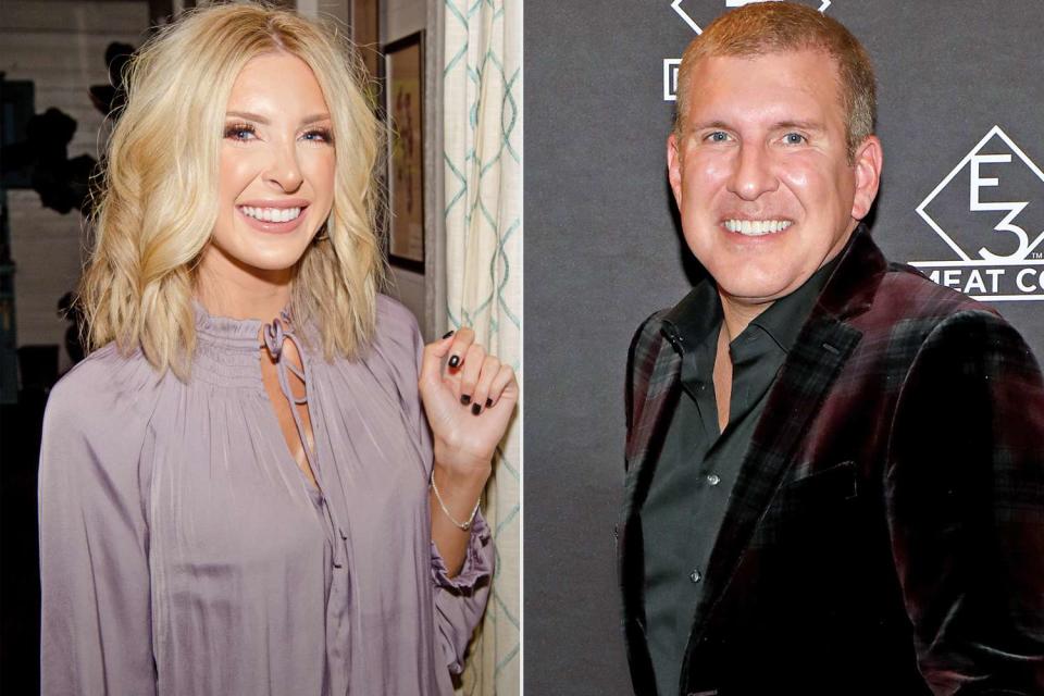 Lindsie Chrisley attends Peanut, the App for Modern Motherhood, Atlanta launch at Paces &amp; Vine Restaurant on September 26, 2019 in Atlanta, Georgia. (Photo by Marcus Ingram/Getty Images; Todd Chrisley attend the grand opening of E3 Chophouse Nashville on November 20, 2019 in Nashville, Tennessee. (Photo by Danielle Del Valle/Getty Images for E3 Chophouse Nashville)