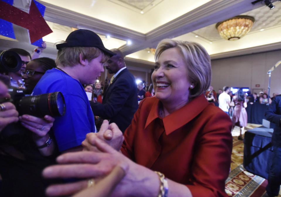 Greeting supporters