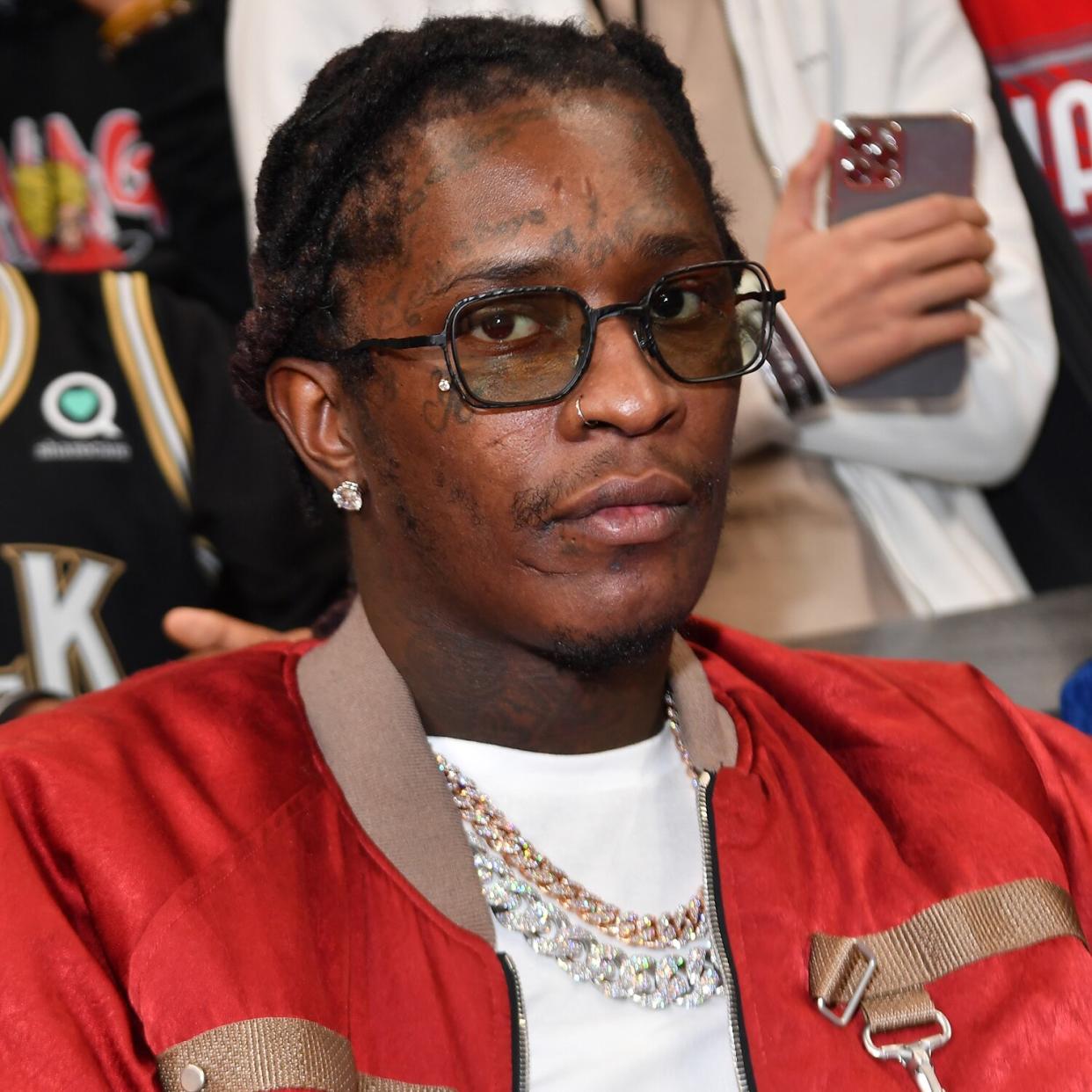 Young Thug attends the game between the Phoenix Suns and the Atlanta Hawks