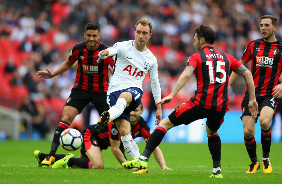 Christian Eriksen somehow manages to waltz through the middle of our team to stroke home the winner.