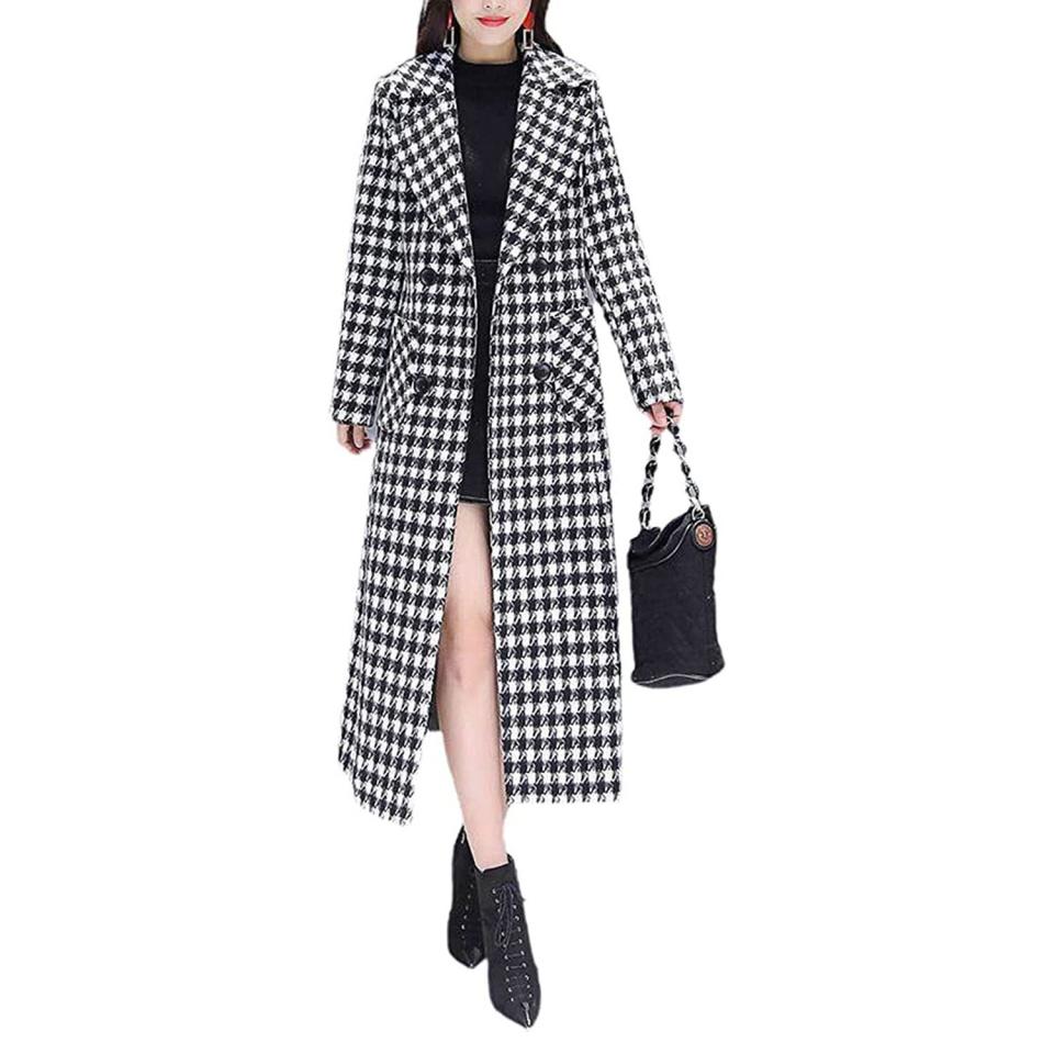 Jennifer Lopez Green Houndstooth Coat