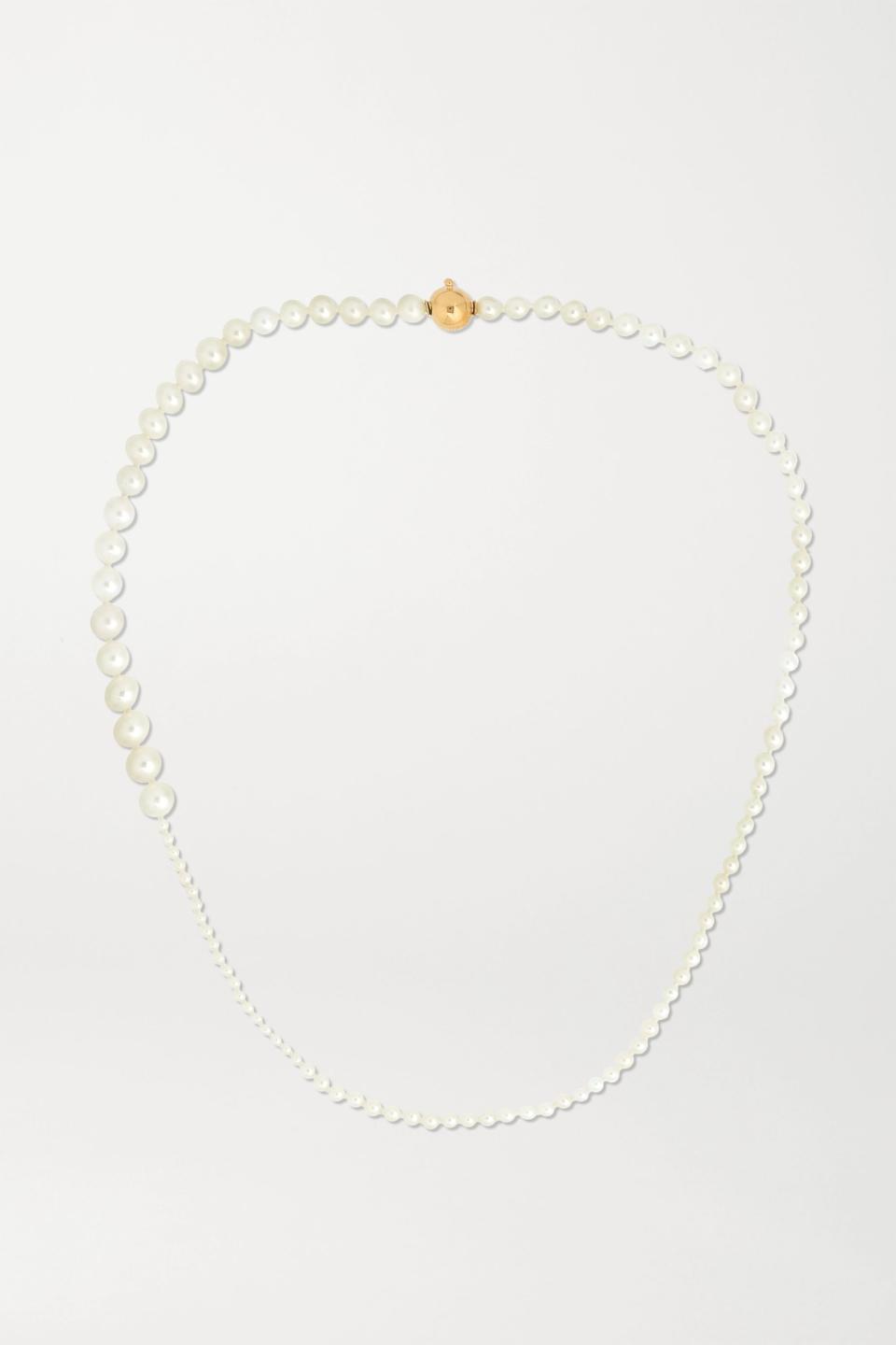 22) Petite Peggy 14-Karat Gold Pearl Necklace