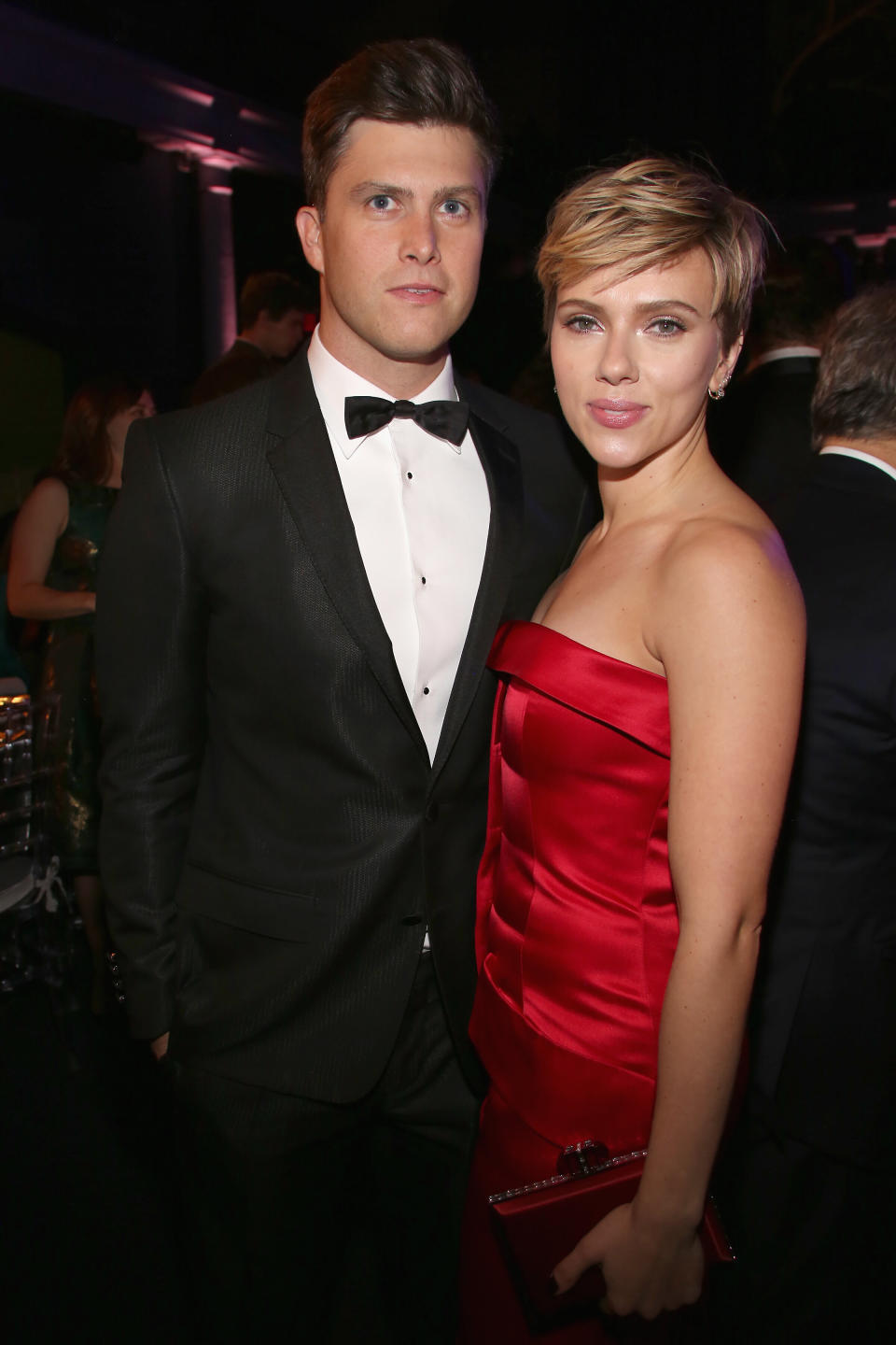 Colin Jost and Scarlett Johansson made their debut as a couple at the Museum Gala at the American Museum of Natural History in 2017. (Photo: Sylvain Gaboury via Getty Images)