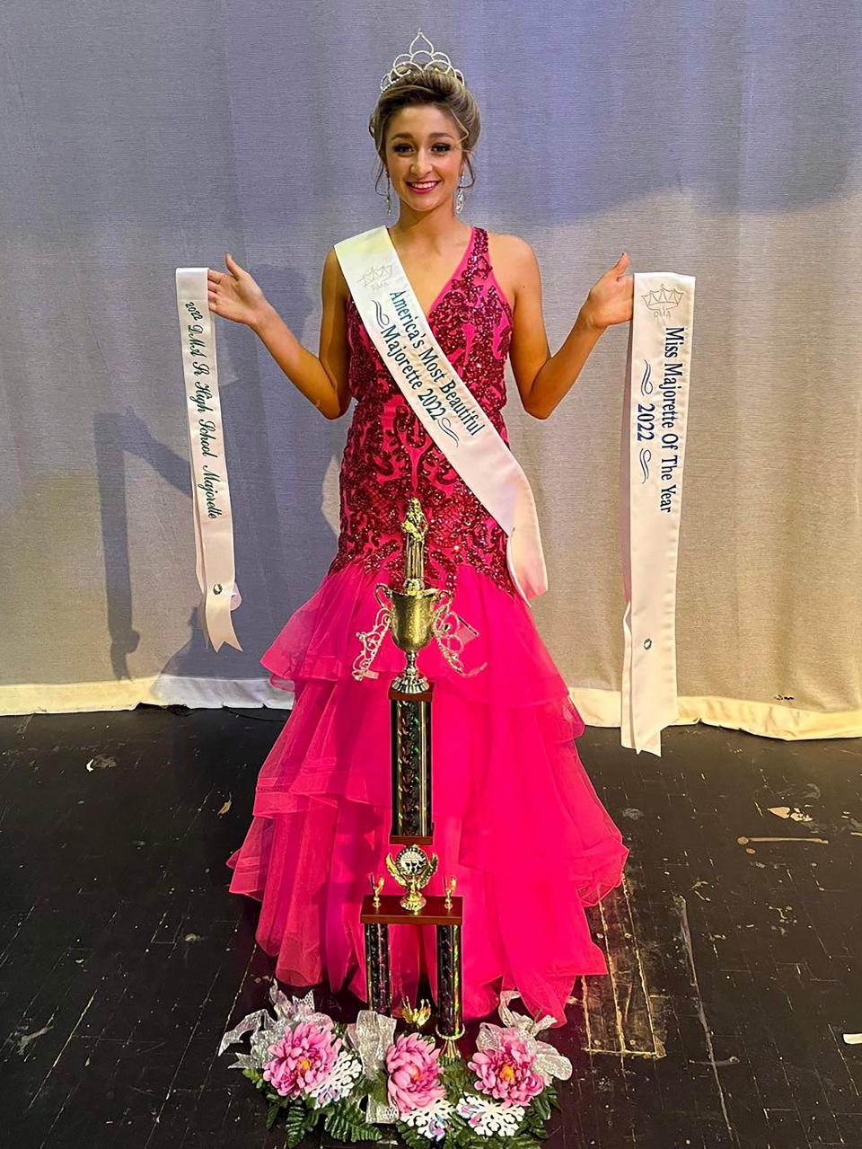 Miss Leesburg Meagann Goodridge was crowned American’s Most Beautiful Majorette, Senior High School Majorette and Miss Majorette of the Year at the Drum Majorette of America’s mini-national competition in Tennessee.