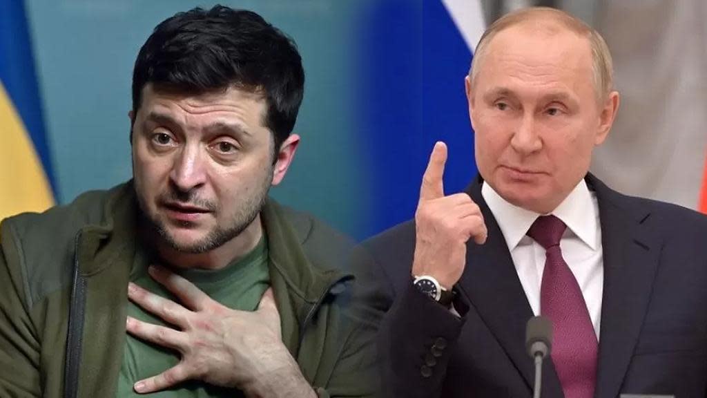 El presidente de Ucrania, Volodymyr Zelensky, y el presidente de Rusia, Vladimir Putin