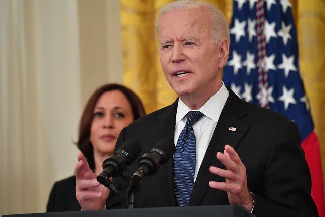 NICHOLAS KAMM/AFP via Getty President Joe Biden and Vice President Kamala Harris