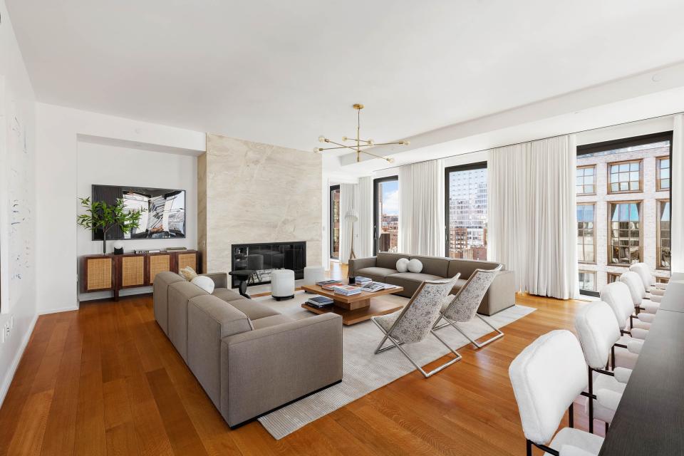 The living and dining area of the home.