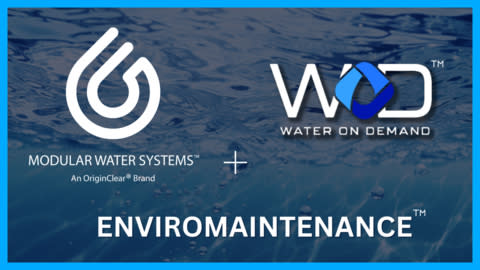 Enviromaintenance is a leading provider of large community scale-on-site wastewater treatment and disposal systems, with a significant market presence in the Mobile Home Park (MHP) industry in the greater Austin area. The company plans to recommend Modular Water System’s fully integrated, modular wastewater treatment systems to MHPs, thereby providing mobile home park owners an affordable, reliable and efficient way to treat their wastewater. (Graphic - OriginClear)