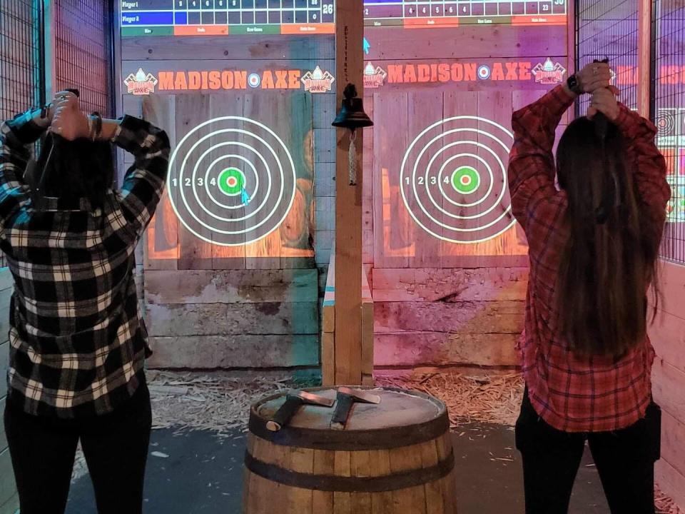 The Monona East Side Business Alliance's Self-Discovery Weekend features an axe-throwing happy hour with Madison Axe on Saturday night.