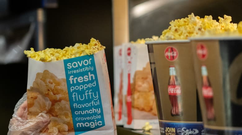 bags of movie theater popcorn
