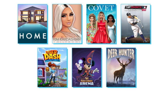 Glu Mobile's collection of games.