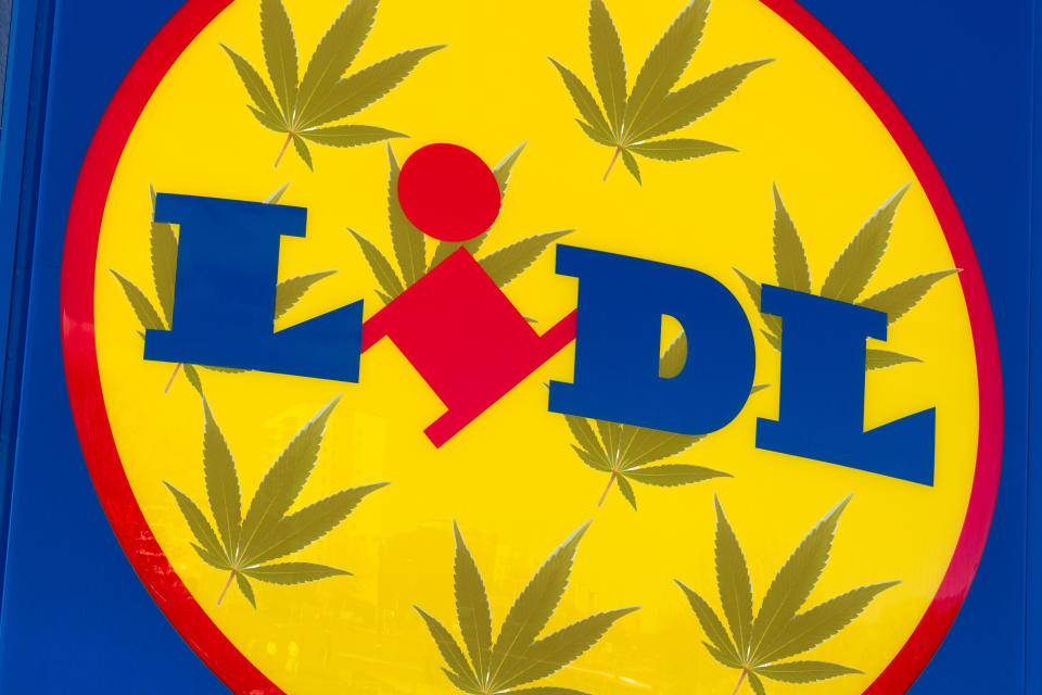 Lidl ruft Cannabis-Produkte zurück. (Bilder: Getty Images/Montage: Yahoo)