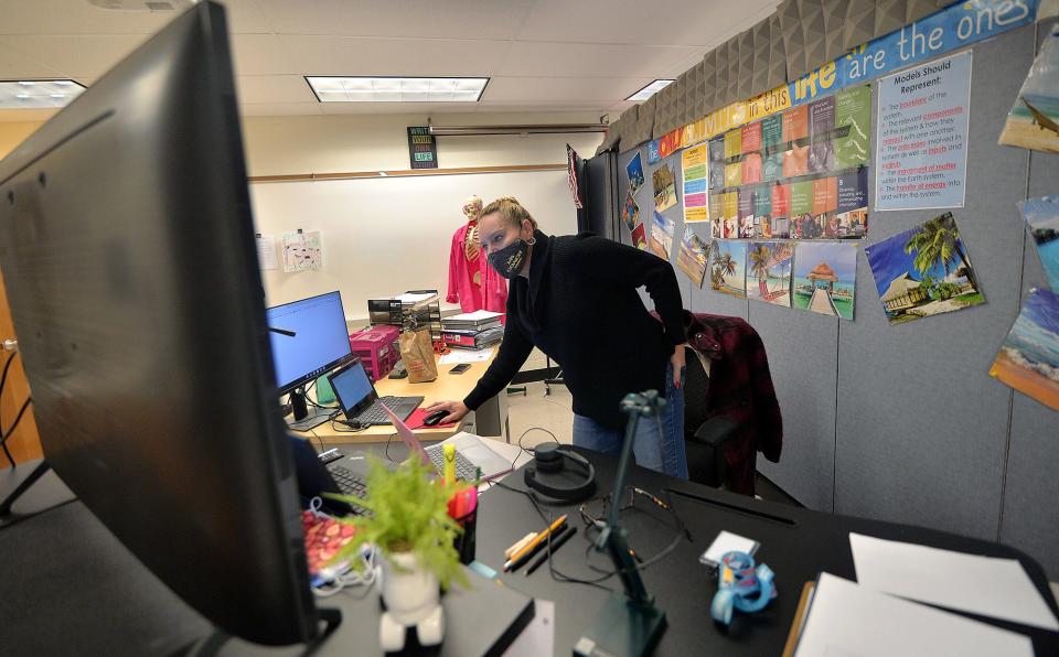 Patty Leazier teaches biology, chemistry and forensic science at the Academy of Blended Learning Education, or ABLE, Washington County Public Schools online-only school based at the former Funkstown Elementary School.