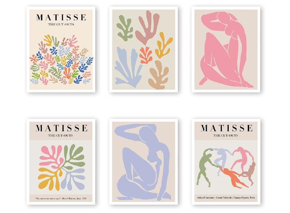 Channel your inner French girl and add some classic art to your home with these Matisse wall prints. (Source: Amazon)