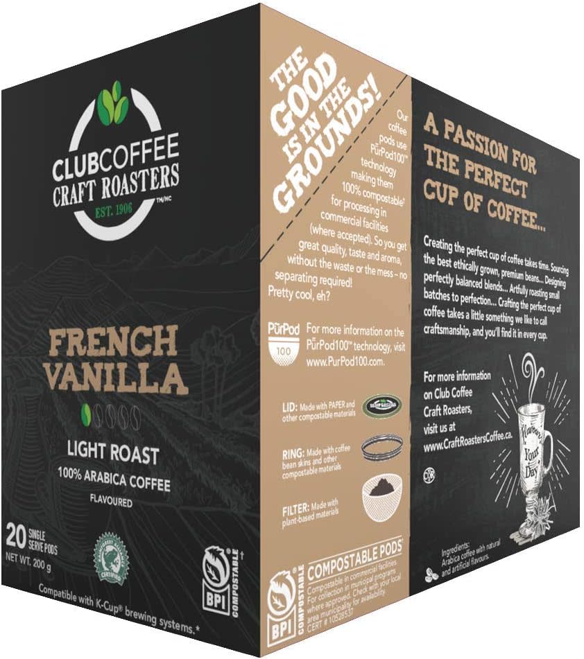 Club Coffee Craft Roasters French Vanilla K-Cup Pods. Image via Amazon.