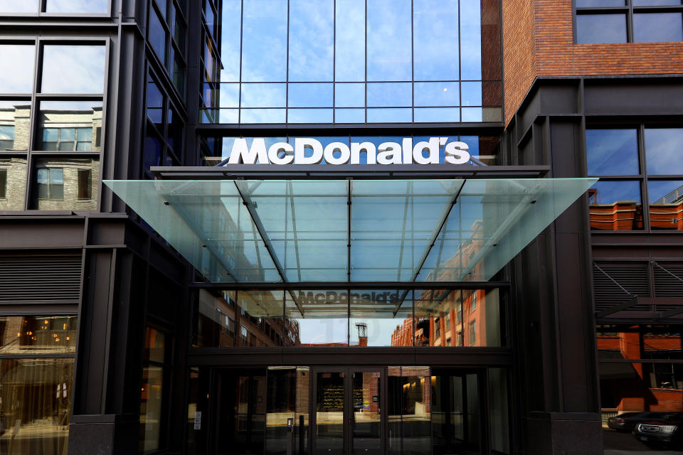 CHICAGO - MARCH 08:  McDonald's Headquarters in the Fulton Market neighborhood in Chicago, Illinois on March 8, 2020.  (Photo By Raymond Boyd/Getty Images)