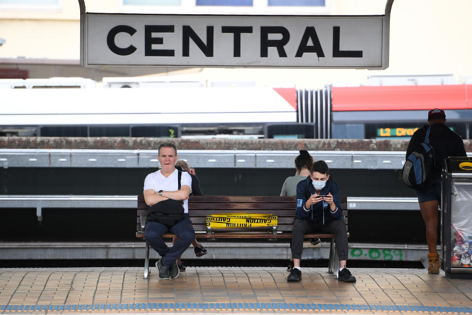 Commuters social distancing at Sydney's Central station. Source: AAP