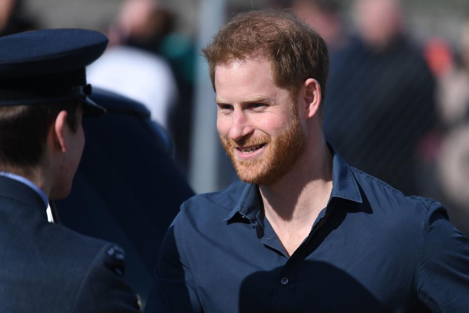 Britain's Prince Harry, Duke of Sussex leaves after a visit to officially open the Silverstone Experience at Silverstone motor racing circuit, in central England on March 6, 2020. - The Silverstone Experience is the new home to the archive of the British Racing Drivers Club. The museum brings the extensive heritage of Silverstone and British motor racing to life through a dynamic, interactive and educational visitor experience. (Photo by DANIEL LEAL-OLIVAS / AFP) (Photo by DANIEL LEAL-OLIVAS/AFP via Getty Images)