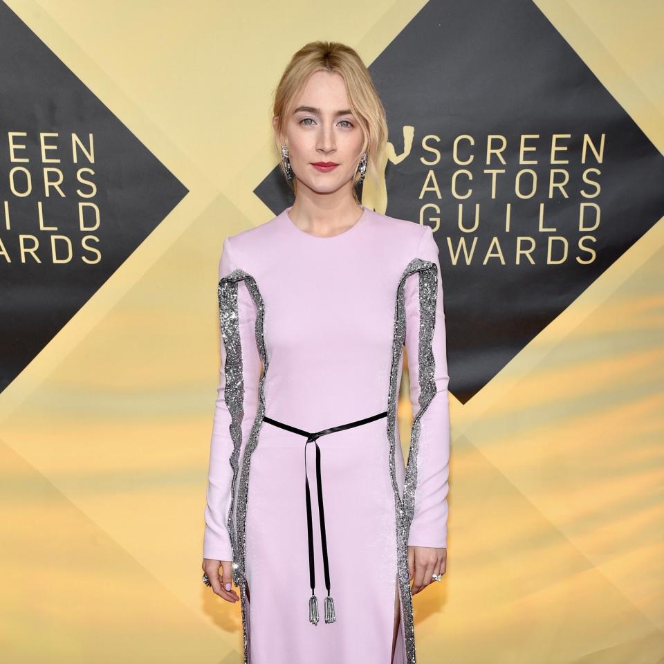 The Lady Bird actress wore an unexpected choice by Louis Vuitton.