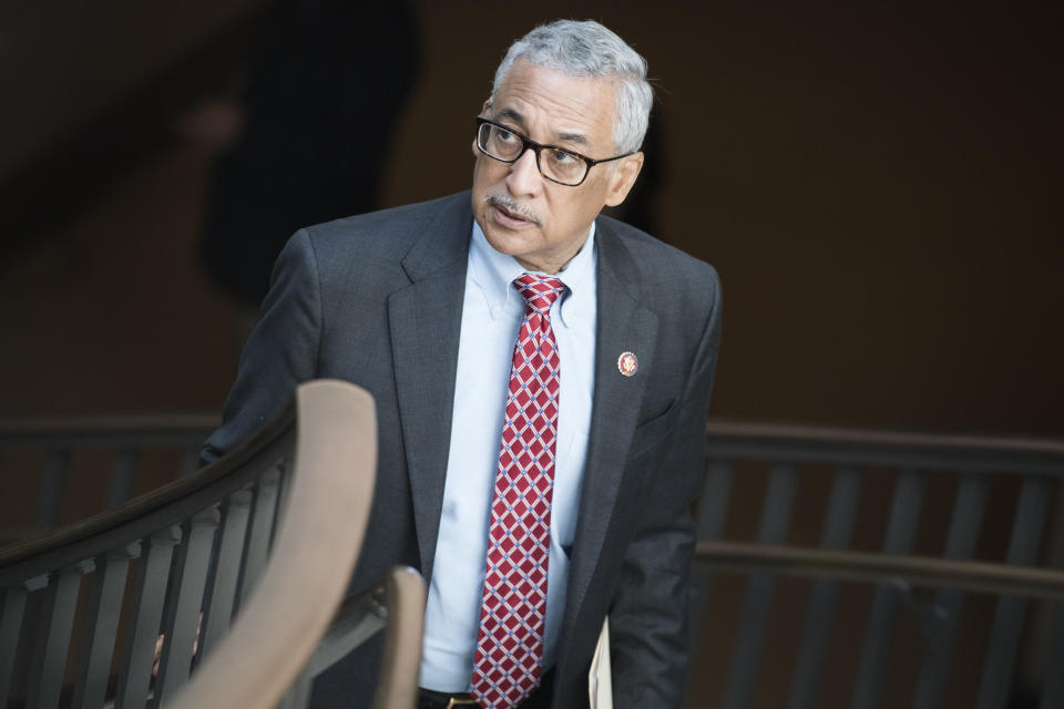 UNITED STATES - MAY 15: Rep. Bobby Scott, D-Va., leaves a meeting of the House Democratic Caucus in the Capitol Visitor Center on Wednesday, May 15, 2019. (Photo By Tom Williams/CQ Roll Call)