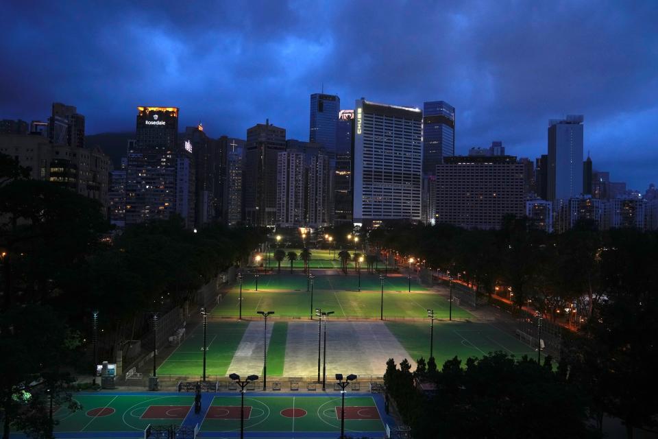 FILE - A general view of the Hong Kong's Victoria Park is seen on June 4, 2022. When the British handed its colony Hong Kong to Beijing in 1997, it was promised 50 years of self-government and freedoms of assembly, speech and press that are not allowed Chinese on the Communist-ruled mainland. As the city of 7.4 million people marks 25 years under Beijing's rule on Friday, those promises are wearing thin. Hong Kong's honeymoon period, when it carried on much as it always had, has passed, and its future remains uncertain, determined by forces beyond its control. (AP Photo/Kin Cheung, File)