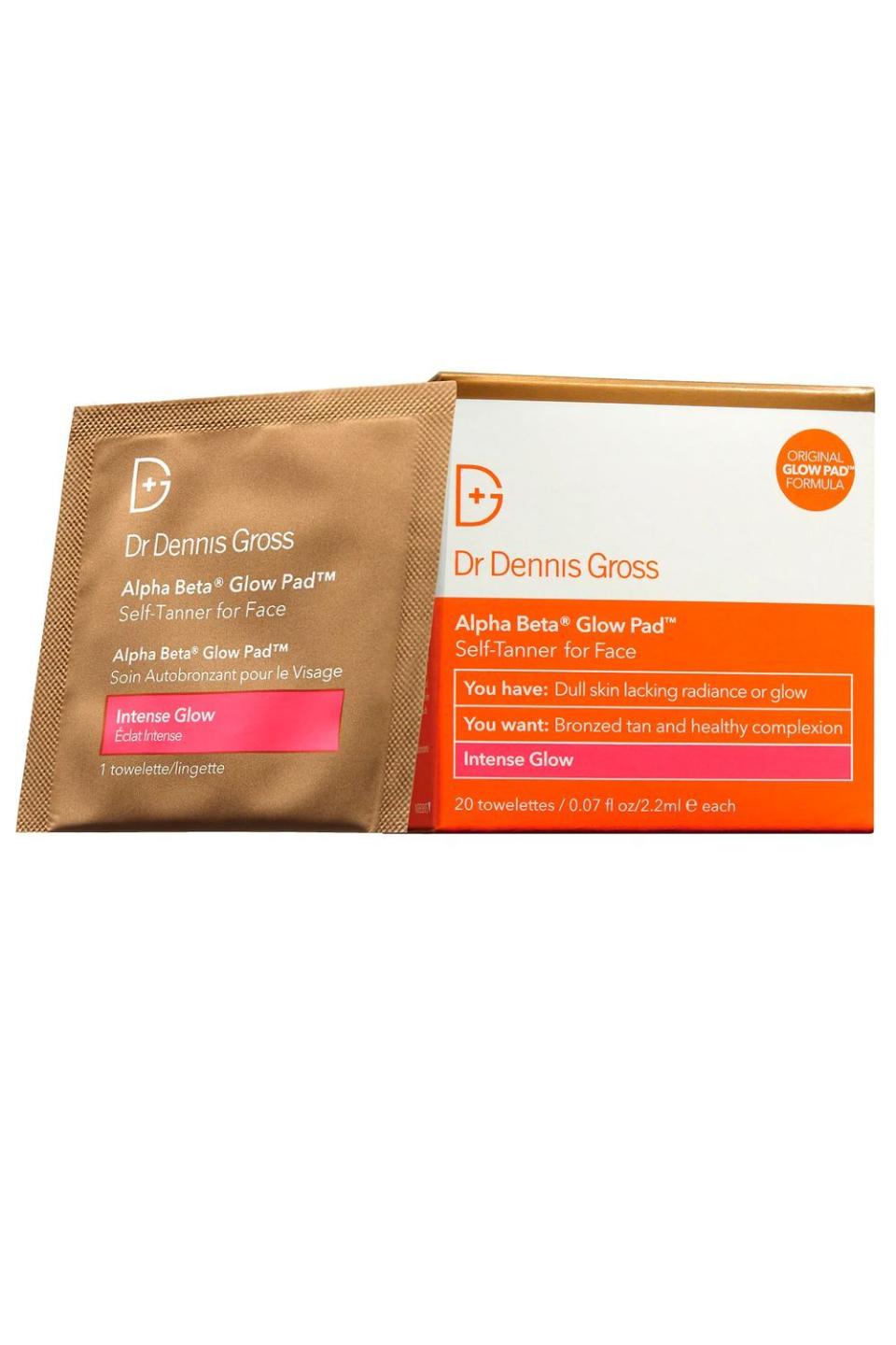 11) Dr. Dennis Gross Alpha Beta Glow Pad Self-Tanner for Face