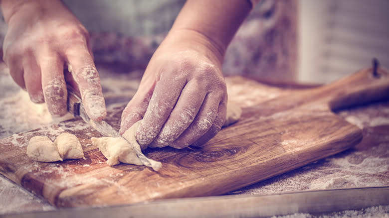 Making gnocchi by hand