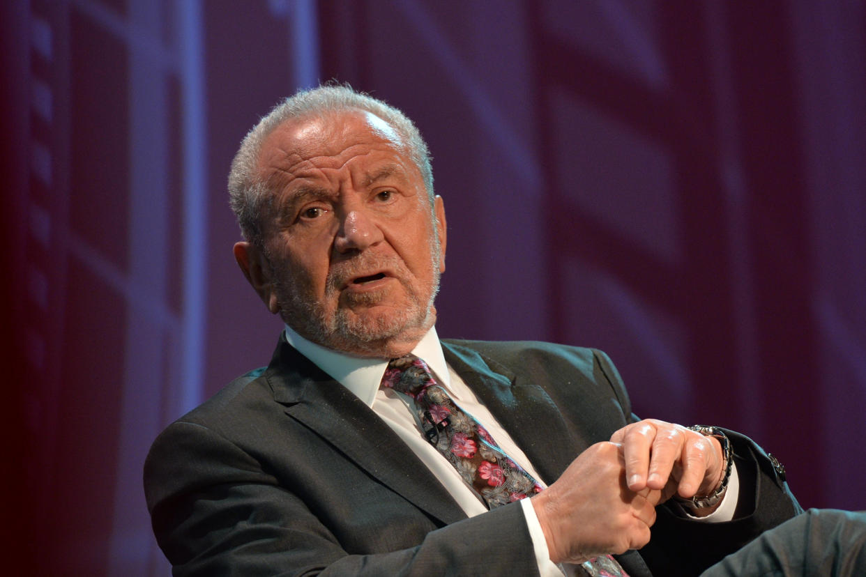 Lord Sugar gave an update on Claude Littner's wellbeing. (Photo by Artur Widak/NurPhoto via Getty Images)