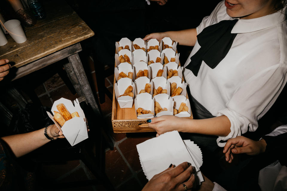 Churros were served for dessert.&nbsp; (Photo: <a href="http://lukeandmallory.com/" target="_blank">Luke and Mallory</a>)