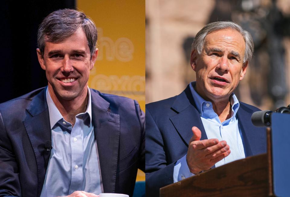 Democrat Beto O'Rourke, left, and Gov. Greg Abbott