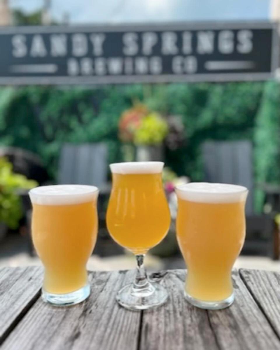 A selection of craft beers ready to enjoy at Sandy Springs Brewing Company in Minerva.